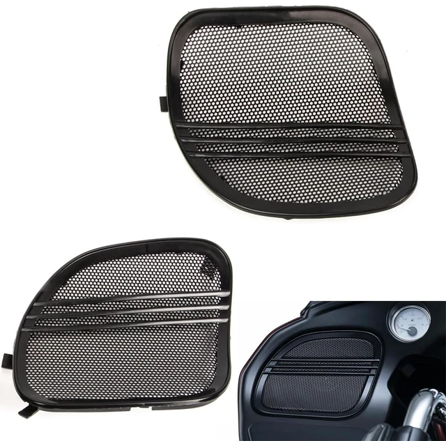 Main image of BRZOXIN Motorcycle Front Speaker Grills Cover with Tri-Line Trim for Harley Road Glide CVO FLTRXS FLTRU FLTRX (2015 2016 2017 2018 2019 2020 2021 2022 2023) (Set of 2 Black)