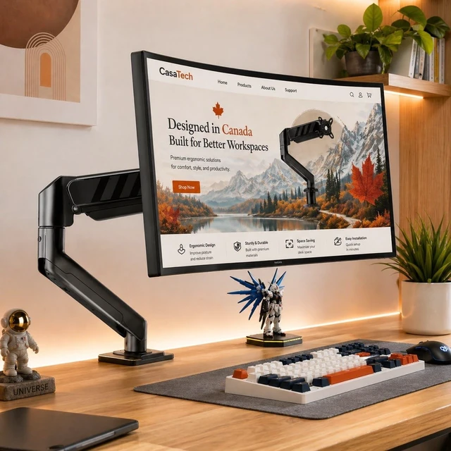 Alt view image 2 of 5 - Single Monitor Arm Desk Mount for 17-32 Inch Screens, Adjustable Monitor Stand with VESA 75x75 and 100x100, Tilt Swivel 360 Rotation, 2-9 kg Capacity, Black