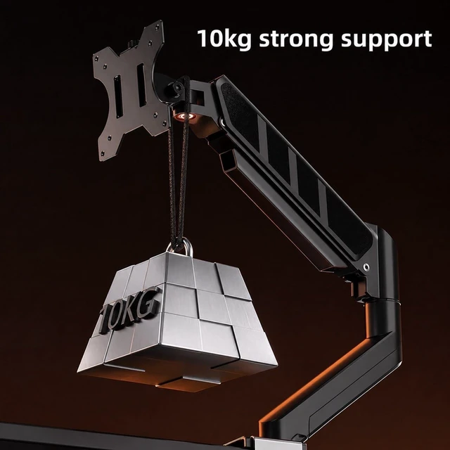 Alt view image 5 of 5 - Single Monitor Arm Desk Mount for 17-32 Inch Screens, Adjustable Monitor Stand with VESA 75x75 and 100x100, Tilt Swivel 360 Rotation, 2-9 kg Capacity, Black