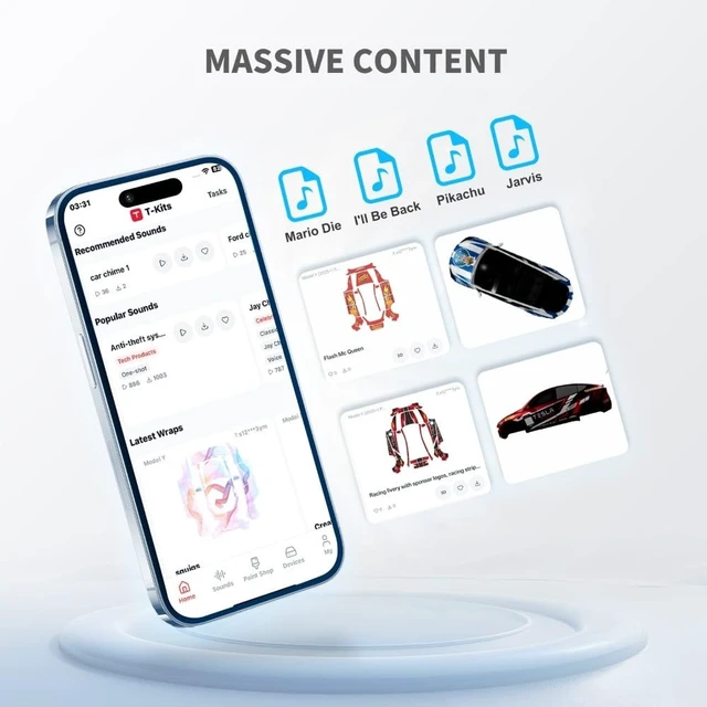 Alt view image 3 of 4 - Wireless Transfer Hub for Tesla ^^ Easily Customize Lock Sounds & Wrap Styles (White)