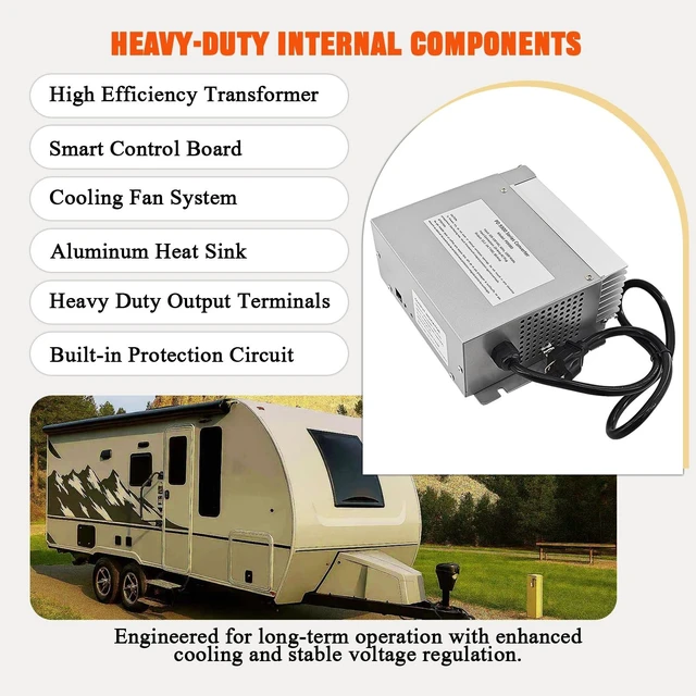 Alt view image 5 of 5 - PD9380 RV Converter Charger 80 Amp 1300W, 120V AC to 12V DC Power Converter with Charge Wizard, Compatible with 9300 Series RV Battery Charger, Supports AGM Lithium LiFePO4 & Lead Acid Batteries