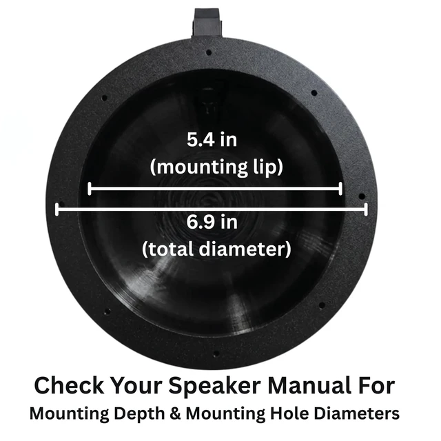 Alt view image 3 of 5 - OceanRock 6.5" Wakeboard Tower Speaker Pod Enclosures ^^ Glossy Black 3D Printed PETG ^^ Compatible with Kicker DS18 Rockford Fosgate ^^ Marine Boat ATV UTV Jeep Roll Bar 1"2" ^^ Pair