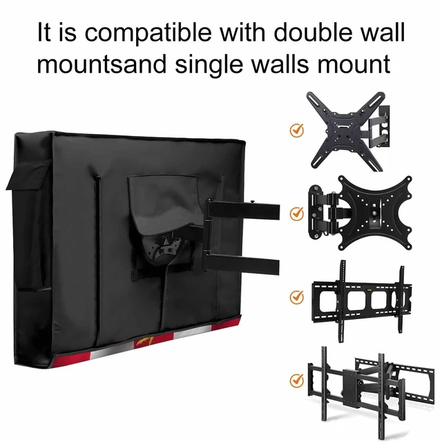 Alt view image 5 of 5 - VANDARRINS Puerto Rico Flag Waterproof Outdoor TV Cover, Chicken Animal Red Strip Pentagram Outside Weatherproof TV Enclosures for 30 to 32 Inch LCD Television Shield Flat Screen Protectors