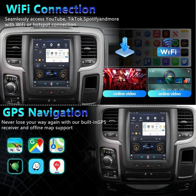 Alt view image 5 of 5 - 9.7-Inch Android 13 Car Stereo with WiFi GPS Navigation, 4 Core Radio Player, Touch Screen Audio System for Dodge RAM 2013-2018, Backup Camera, 2GB RAM 32GB Storage (B 2+32)