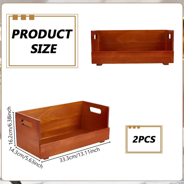 Alt view image 2 of 5 - ORIGACH 2 Set Wooden CD Storage Box Holder, Store up to 32 PCS CDs