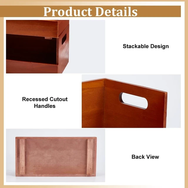 Alt view image 3 of 5 - ORIGACH 2 Set Wooden CD Storage Box Holder, Store up to 32 PCS CDs