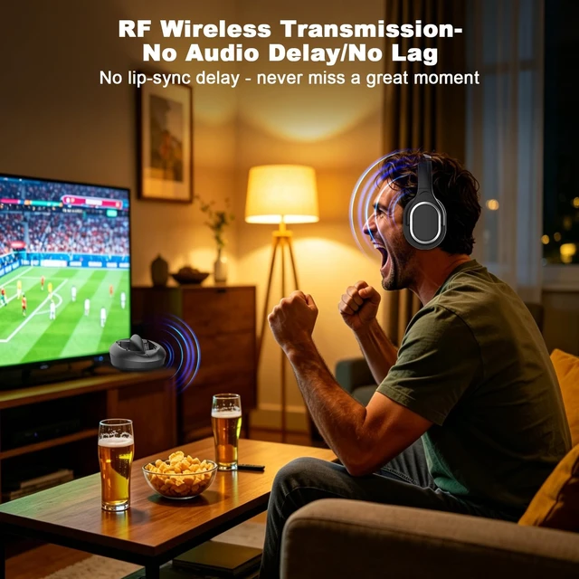 Alt view image 2 of 5 - Wireless Headphones for TV Watching with Charging Base for Seniors