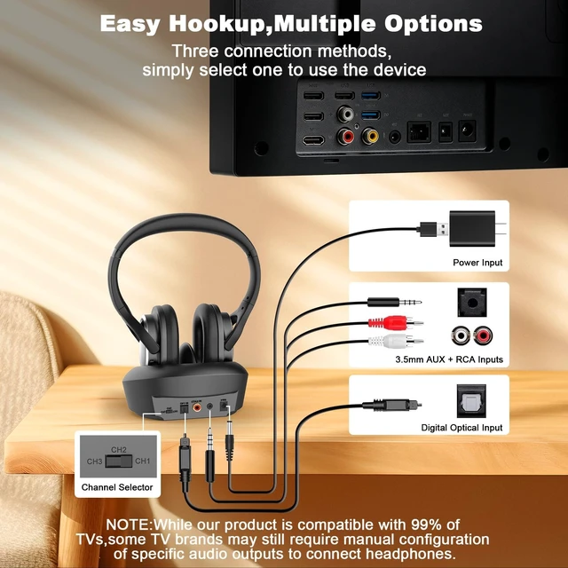 Alt view image 4 of 5 - Wireless Headphones for TV Watching with Charging Base for Seniors