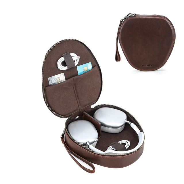 Main image of Yeedonzo Leather Genuine Airpods Max Case, Headphone Storage, Handy Wrist