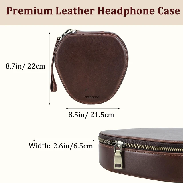 Alt view image 2 of 5 - Yeedonzo Leather Genuine Airpods Max Case, Headphone Storage, Handy Wrist