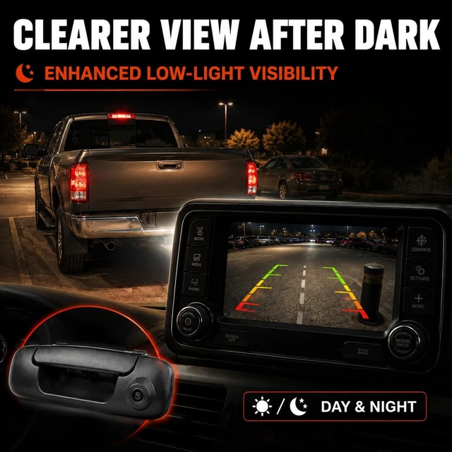 Alt view image 4 of 5 - lronsafex Tailgate Handle Backup Camera for 20022008 Dodge Ram