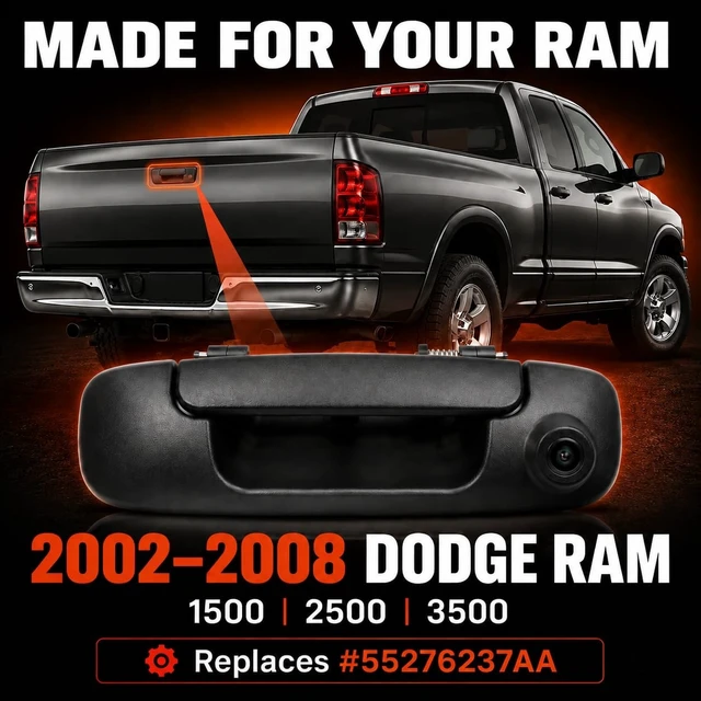 Alt view image 2 of 5 - lronsafex Tailgate Handle Backup Camera for 20022008 Dodge Ram