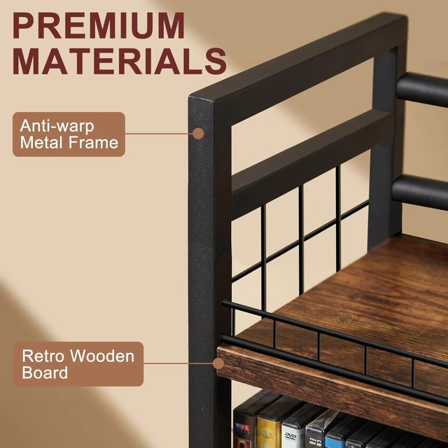 Alt view image 5 of 5 - Salajory 2-Tier DVD Storage Rack, Holds 48 Discs for Media Storage