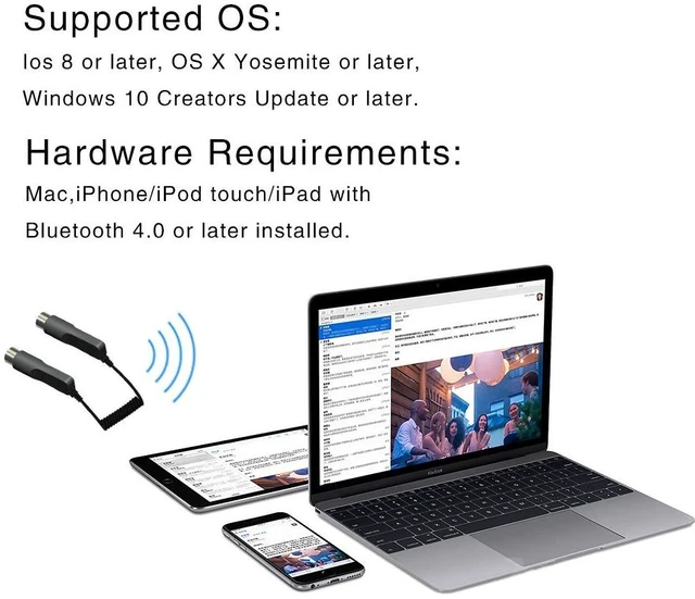 Alt view image 3 of 3 - HXW Wireless Midi Bluetooth Adapter for Digital Instrument Connecting with iOS Device