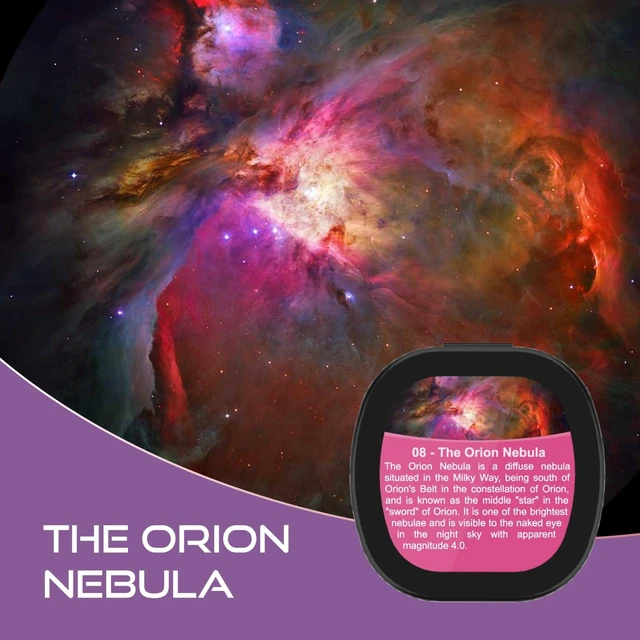 Alt view image 5 of 5 - Set of 6 Replaceable Galaxy Projector Discs for Samosvit Home Planetarium Galaxy Projector with Meteor Effect Projection disc Set (Thematic Nebulas 1/6) Galaxy Disc