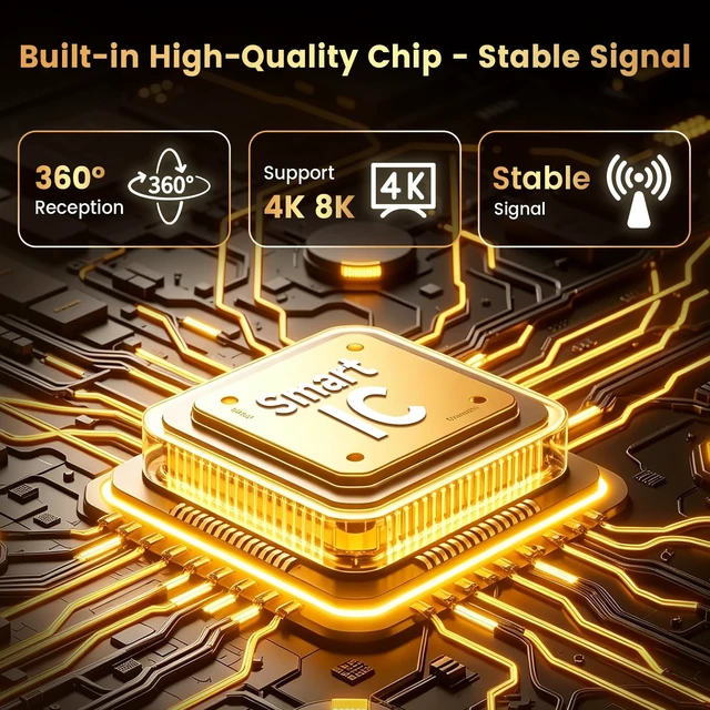 Alt view image 2 of 5 - 2026 TV Antenna for Smart Indoor TV, Supports 4K 8K Local Channels