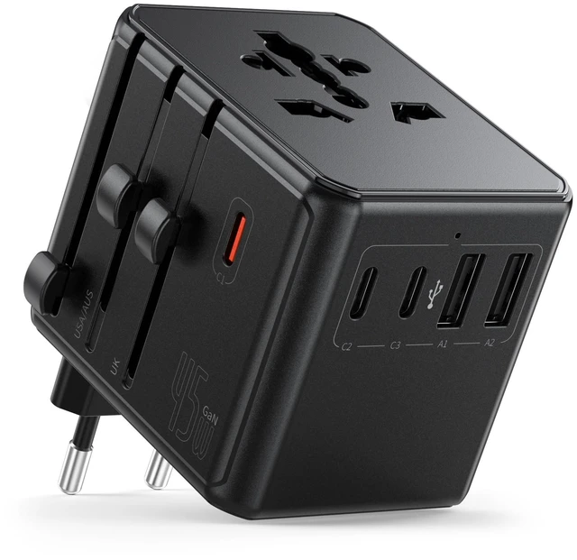 Main image of HHETP Universal Travel Adapter, 8-in-1, 45W GaN International Power Adapter