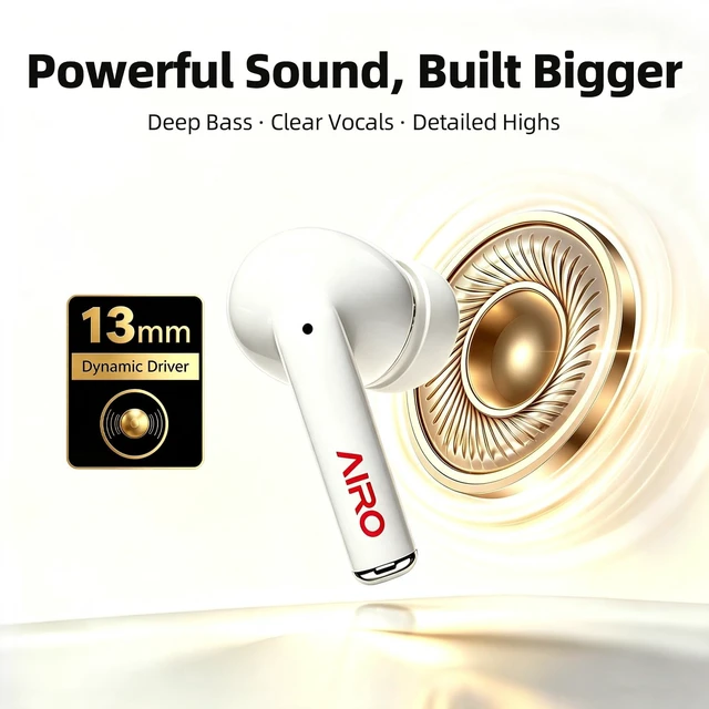 Alt view image 2 of 5 - AIRO Duo Wireless Earbuds with LED Display, ANC Noise Cancellation,Big Bass
