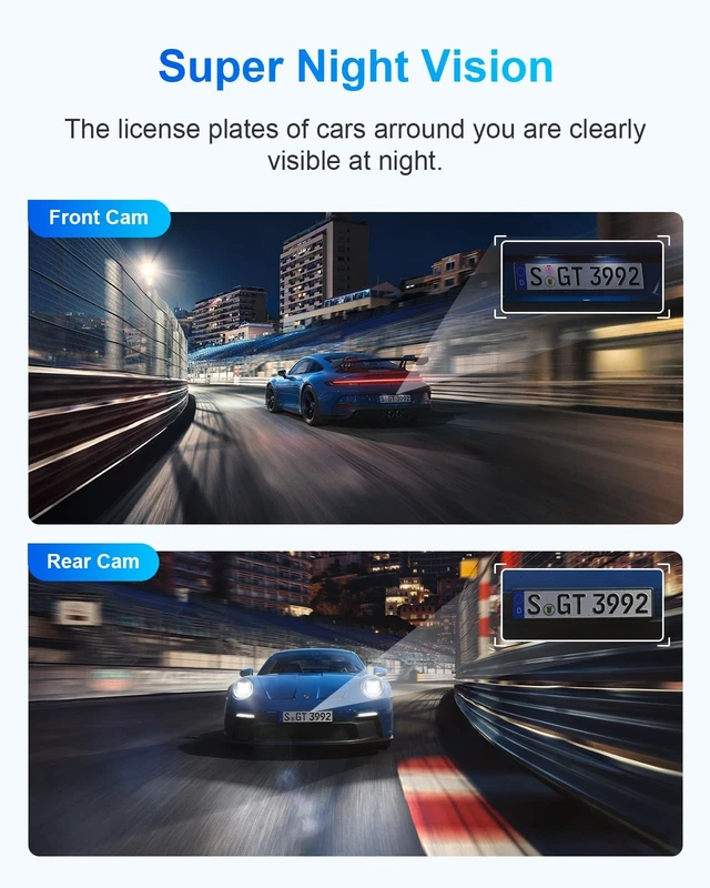 Alt view image 4 of 5 - ASYHAM 2.5K+1080P Dash Cam Front and Rear with 2 Display and 64GB Card