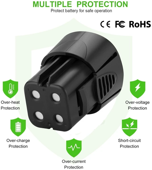 Alt view image 5 of 5 - Hanaix 2 Pack 3.5Ah 755-01 Battery for Dremel 4.8V Tools 750-02 7300-N/8