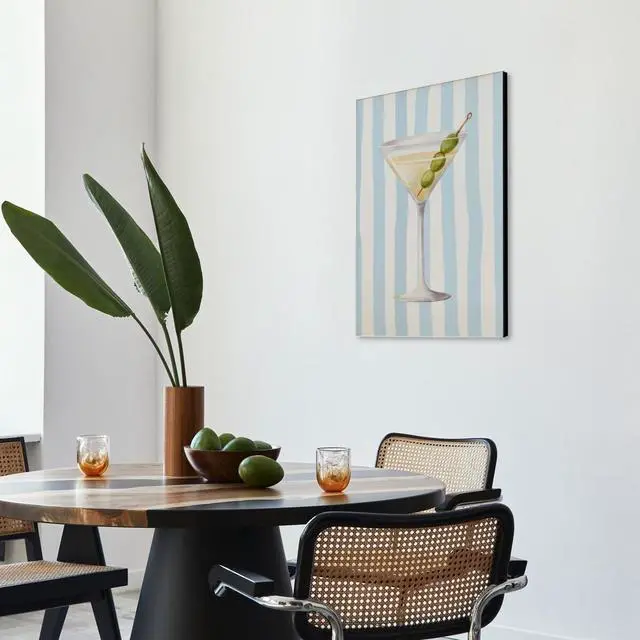 Alt view image 6 of 7 - Martini Wall Art Cocktail Canvas Prints Trendy Bar Cart Poster Alcohol Drink Art Decor Minimalist Aesthetic Prints Apartment Dorm Kitchen Home Bar Wall Decor Framed16x24inch