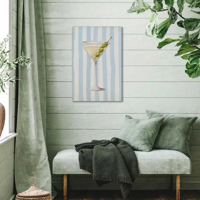 Alt view image 5 of 7 - Martini Wall Art Cocktail Canvas Prints Trendy Bar Cart Poster Alcohol Drink Art Decor Minimalist Aesthetic Prints Apartment Dorm Kitchen Home Bar Wall Decor Framed16x24inch