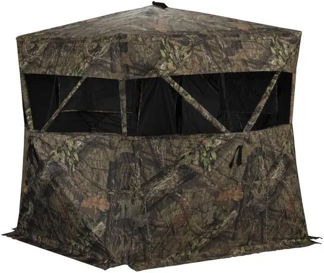 Alt view image 8 of 14 - Rhino Blinds R150 Durable 3 Person Outside Game Hunting Ground Blind, Mossy Oak