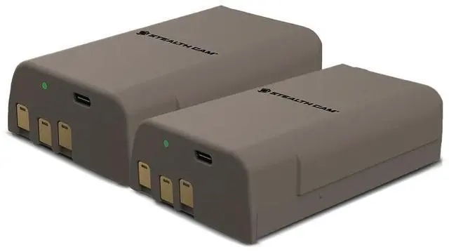 Alt view image 3 of 3 - Stealth Cam FieldMax MAX-PAK Rechargeable 12-Volt/5000 mAh Lithium Battery Cartridge, Compatible w Hunting Cellular Trail Cameras, USB Charging Cable Included, 2-Pack