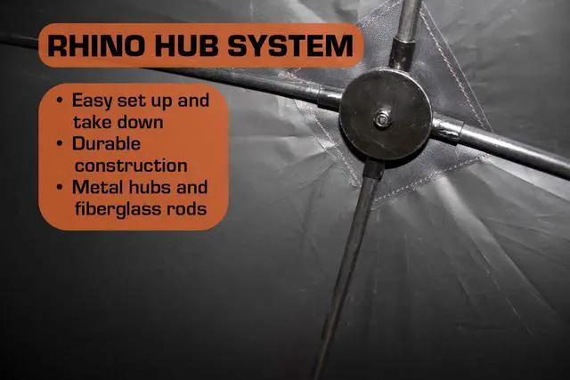 Alt view image 3 of 7 - RHINO Blinds R500-MOC 3-4 Person Hunting Ground Blind, Breakup Country