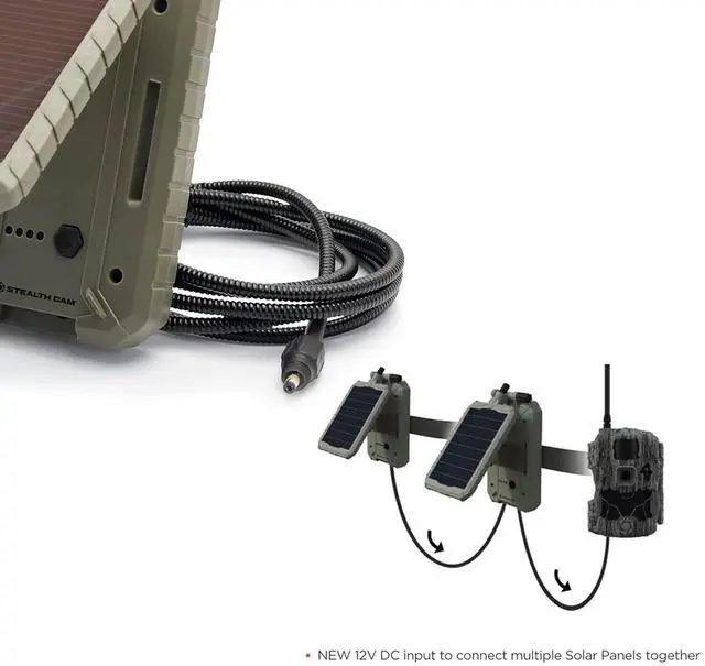Alt view image 8 of 10 - Stealth Cam Durable Sol-Pak Solar Battery Pack | 12V Solar Power Panel, Rechargeable Battery & 10ft Insulated Cable | Co