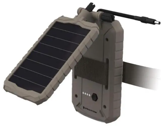 Alt view image 7 of 10 - Stealth Cam Durable Sol-Pak Solar Battery Pack | 12V Solar Power Panel, Rechargeable Battery & 10ft Insulated Cable | Co