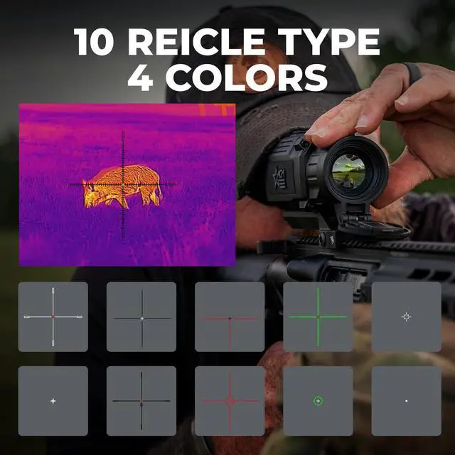 Alt view image 5 of 8 - AGM Global Vision Rattler V2 35-640 Thermal Imaging Rifle Scope with 35mm Germanium Lens, 12-Micron Sensor, and 2x Base Magnification (Black)