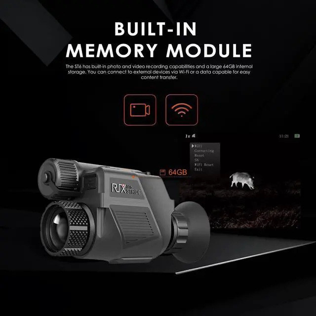 Alt view image 5 of 7 - RIX Thermal Monocular Stride ST6 Thermal Imaging Monocular for Hunting 640x512 (50 Hz), Handheld Thermal Monocular for Hunters, Monocular Thermal Vision