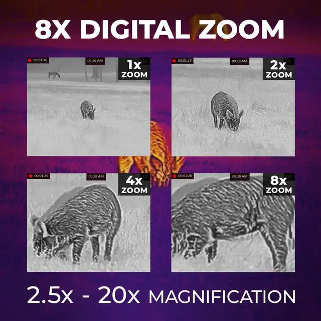 Alt view image 3 of 9 - AGM Global Vision Rattler V2 19-256 Thermal Imaging Rifle Scope |Thermal Scope with 950 Yards Detection Range and 2.5X Base Magnification, Thermal Vision riflescope Ideal for Hunting