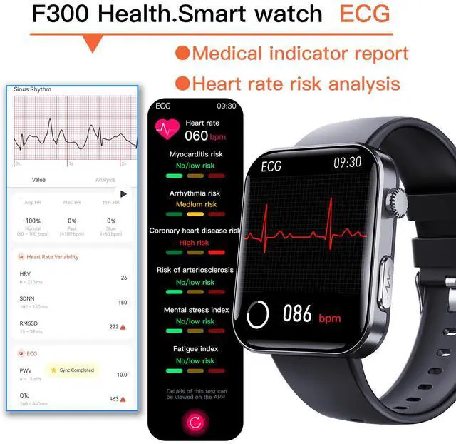 Alt view image 6 of 7 - Wise Time 2.10 Inch HD Health Smart Watch For Men | Accurate Heart Rate Blood Oxygen Blood Pressure Monitor | Sleep Tracker IP67 Waterproof Fitness Tracker Pedometer White silicone strap
