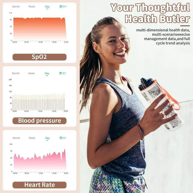 Alt view image 3 of 7 - Wise Time 2025 New Rose Gold/Silver Smart Ring Fitness Tracker Ring - Health Sleep Heart Rate Blood Oxygen Blood Pressure Tracker,Fashionable Diamond Style,IP68, Compatible with iOS,Android