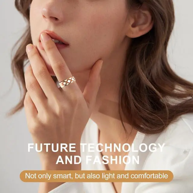 Alt view image 2 of 7 - Wise Time 2025 Smart Ring for Women Health Tracker, Sleep Tracker Ring with Heart Rate, Blood Oxygen, Sleep Quality Monitoring, Air Gesture for iphone & Android Best Gift(With crystal charging cabin)