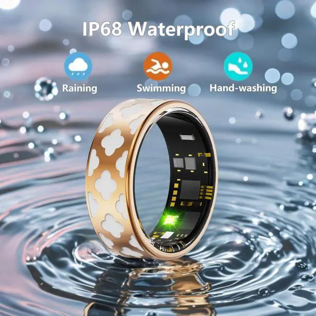 Alt view image 6 of 7 - Wise Time 2025 Smart Ring for Women Health Tracker, Sleep Tracker Ring with Heart Rate, Blood Oxygen, Sleep Quality Monitoring, Air Gesture for iphone & Android Best Gift(With crystal charging cabin)