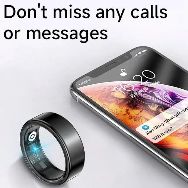 Alt view image 7 of 7 - Wise Time Stylish Appearance Carbon Fiber Smart Ring 24/7 Health Coach Fitness Tracker With Real Time Heart Rate Alerts Sleep Monitor No Subscription Fee - Best Wearable Gift Black-Carbon Fiber 8#