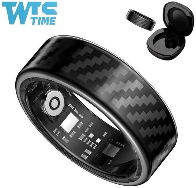Main image of Wise Time Stylish Appearance Carbon Fiber Smart Ring 24/7 Health Coach Fitness Tracker With Real Time Heart Rate Alerts Sleep Monitor No Subscription Fee - Best Wearable Gift Black-Carbon Fiber 8#