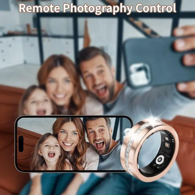 Alt view image 6 of 7 - Wise Time 2025 New Rose Gold/Silver Smart Ring Fitness Tracker Ring - Health Sleep Heart Rate Blood Oxygen Blood Pressure Tracker,Fashionable Diamond Style,IP68, Compatible with iOS,Android US 8