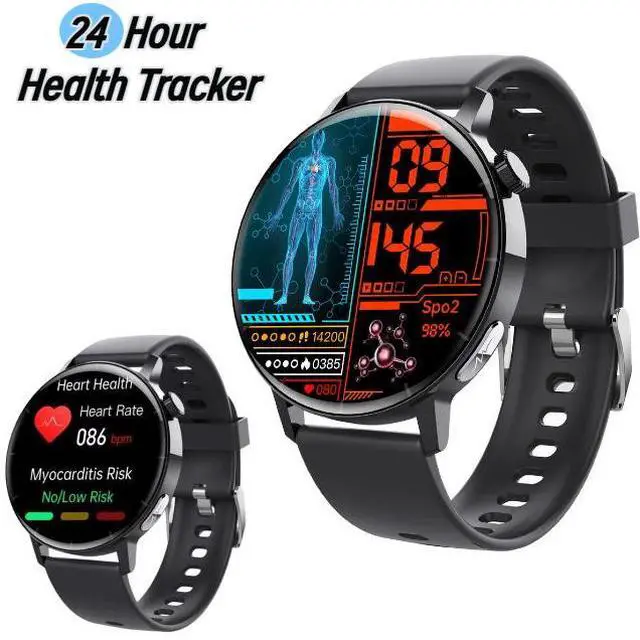 Wise Time Health-Smart Watch 1.41 inch HD Display Continuous Glucose Monitor EKG Blood Pressure Oxygen Saturation Fitness Tracker Men Women Fashion Health Watch