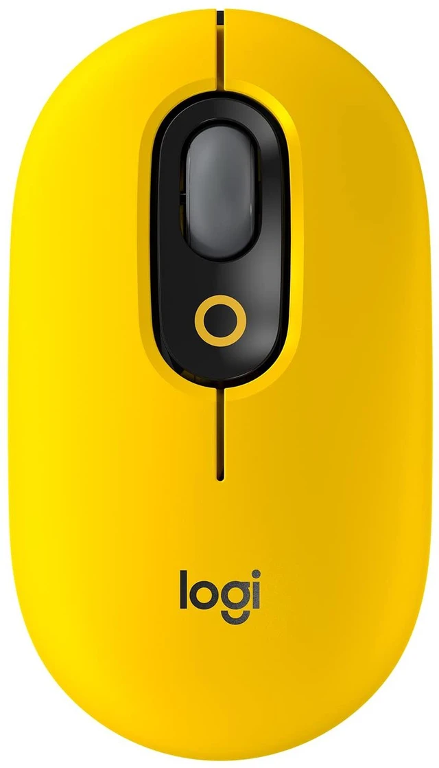 Main image of POP Mouse, Wireless Optical Mouse with Customizable Emojis, SilentTouch Technology, Precision/Speed Scroll, Compact Design, Bluetooth, Multi-Device, OS Compatible - Blast Yellow
