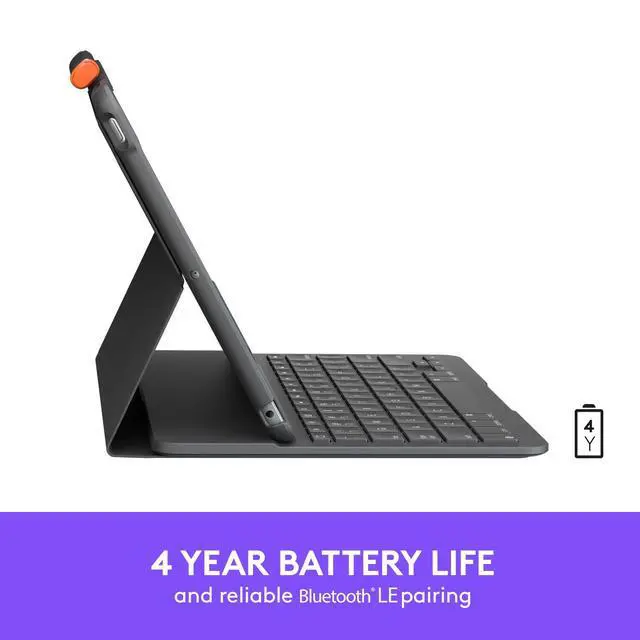 Alt view image 3 of 7 - iPad 7th 8th 9th Gen Keyboard Case Slim Folio - Graphite