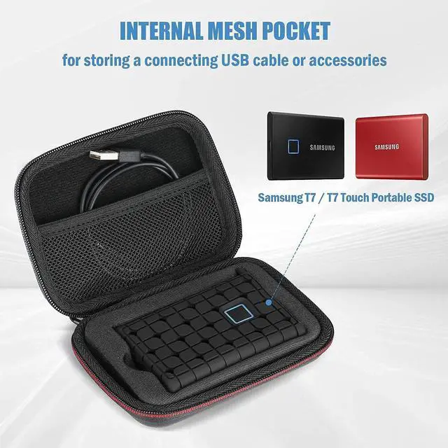Alt view image 3 of 5 - ProCase Samsung T7 / T7 Touch Portable SSD Carrying Case with Silicone Cover Bundle with ProCase Carrying Case