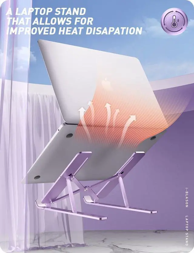 Alt view image 3 of 5 - i-Blason Cosmo Laptop Stand, Adjustable Aluminum Alloy Laptop Riser Holder with Multi-Angle Stand, Compatible with MacBook Pro/MacBook Air, 7-17.3" Laptops & Tablets (Purple)