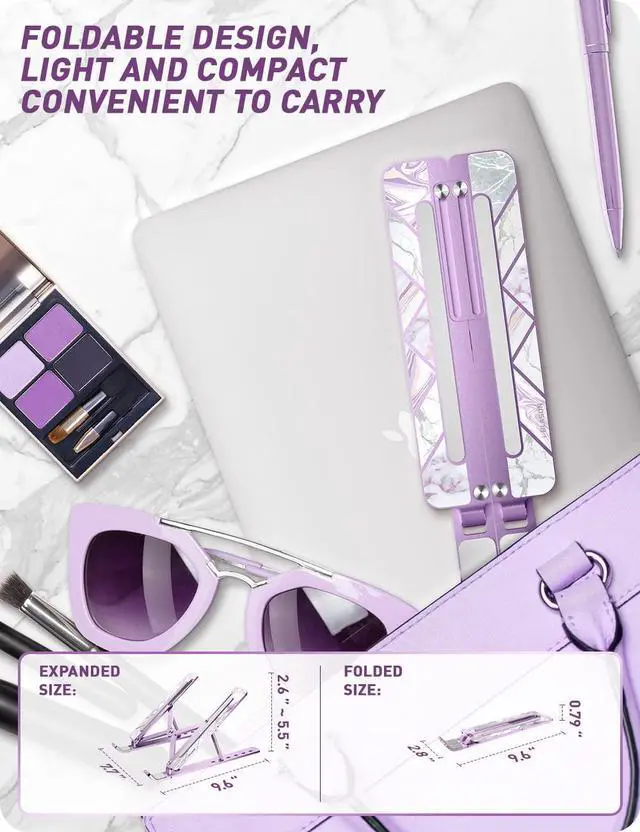 Alt view image 5 of 5 - i-Blason Cosmo Laptop Stand, Adjustable Aluminum Alloy Laptop Riser Holder with Multi-Angle Stand, Compatible with MacBook Pro/MacBook Air, 7-17.3" Laptops & Tablets (Purple)