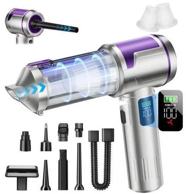 Main image of Handheld Car Vacuum Portable Cordless, 22000Pa High-Power Suction Hand held Vacuum Cleaner & Air Duster for Car Cleaning, Home, Office, Pet Hair | Multi-Nozzle, Washable Filter, LED Light