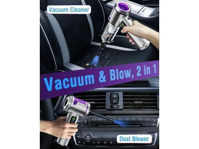 Alt view image 2 of 7 - Handheld Car Vacuum Portable Cordless, 22000Pa High-Power Suction Hand held Vacuum Cleaner & Air Duster for Car Cleaning, Home, Office, Pet Hair | Multi-Nozzle, Washable Filter, LED Light