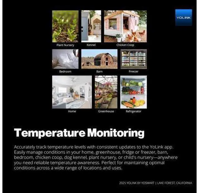 Alt view image 3 of 7 - Smart Freezer Thermometer, LoRa Wireless Fridge Temperature Sensor 3-Pack, Ideal for Refrigerator, Freezer, Greenhouse, Pet Cage, App & SMS Alerts, 5-Year Battery, Hub Included